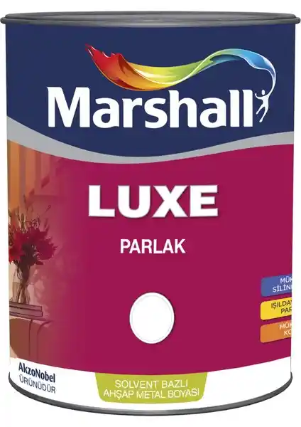 Marshall Luxe Parlak Beyaz Boya 0.75L Yüksek Kapama ve Estetik İçin Uygun