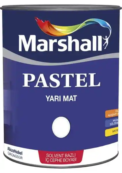Marshall Pastel Yarı Mat Beyaz Boya 2.5 Lt - Estetik ve Dayanıklılık Sunan Dekoratif Boya