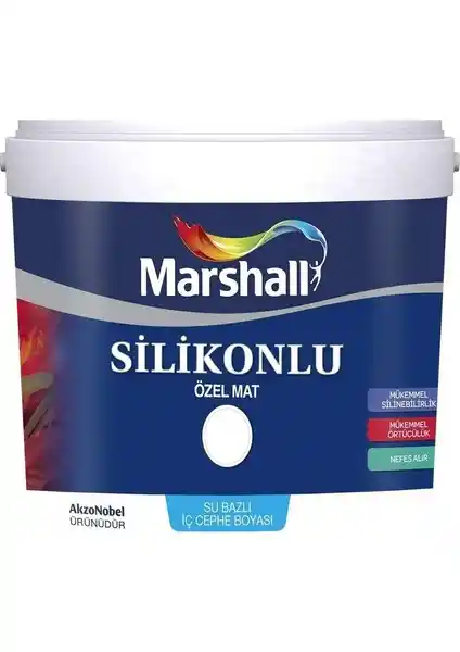 Marshall Silikonlu Özel Mat Duvar Boyası 1 Lt: Dayanıklı ve Estetik İç Mekan Boyası