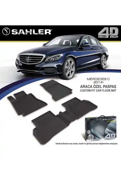 Mercedes W205 2014-2021 İçin Siyah Havuzlu Paspaslar: Dayanıklı ve Estetik Koruma Çözümü