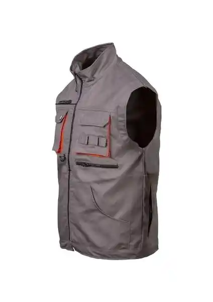 Mervem Harman Çok Cepli Gri Yelek Günlük Kullanım ve Fonksiyonellik İçin Uygun