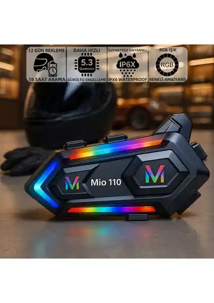 Mioji Mio 110 RGB Bluetooth Kulaklık: Motosiklet ve Aktif Yaşam İçin Dayanıklı Ses Çözümü