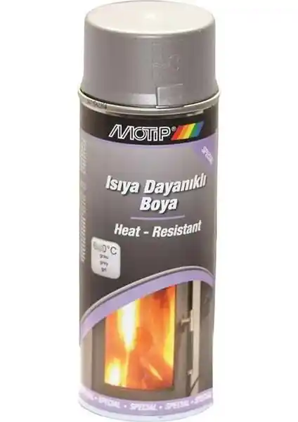 Motip Güçlü Renk Isıya Dayanıklı Boya 400 ml yüksek sıcaklık dayanımı ve estetik görünüm sağlar
