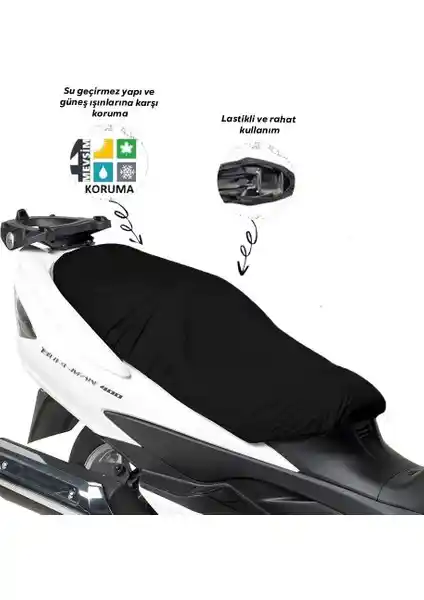 Motoanl Xmax Forza Model Maxi Scooter Siyah Sele Kılıfı: Dayanıklı ve Su Geçirmez Koruma Çözümü