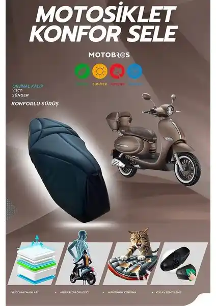 Motobros Arora Cappucino Konfor Sele Kılıfı: Dayanıklı ve Ergonomik Sürüş Aksesuarı