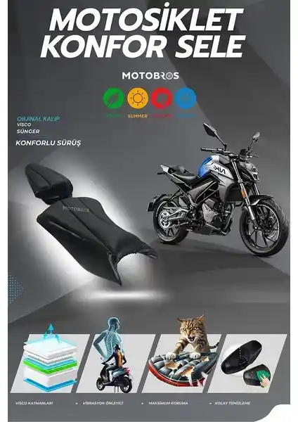 Motobros CFMOTO NK 250 Konfor Sele Kılıfı: Ergonomik ve Dayanıklı Motosiklet Aksesuarı