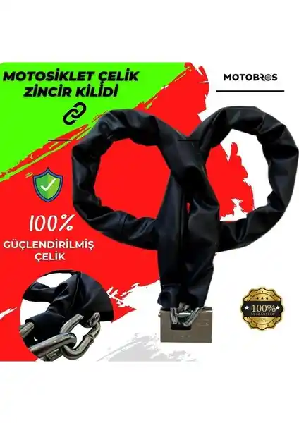 Motobros MT-458 Motosiklet Kilidi ve Zincir Güç ve Güvenlik Bir Arada