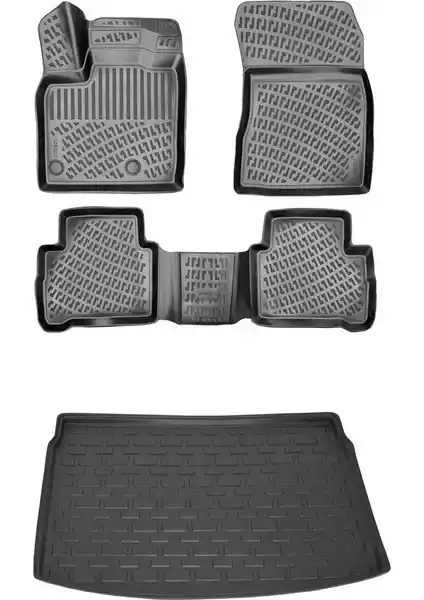 Nissan Qashqai 2022 için Uyumlu 3D Paspas ve Bagaj Seti - Estetik ve Koruma Sağlar