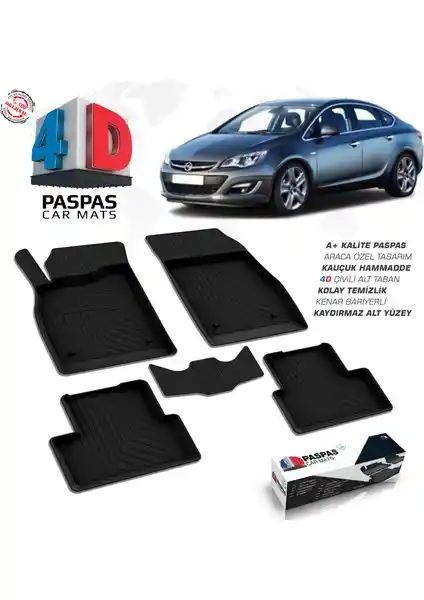 Opel Astra J İçin 4D Havuzlu Paspas Kaliteli ve Dayanıklı Tasarım