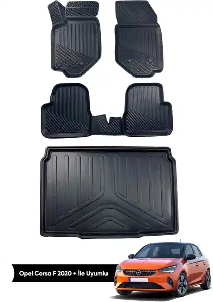 Opel Corsa F 2019-2023 İçin Özel 3D Kauçuk Oto Paspas ve Bagaj Havuzu Ürünleri