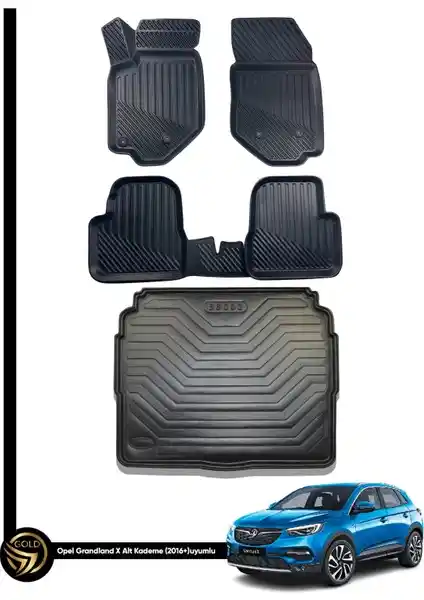 Opel Grandland X İçin 3D Havuzlu Oto Paspas ve Bagaj Havuzu Seti Yüksek Dayanıklılık ve İşlevsellik