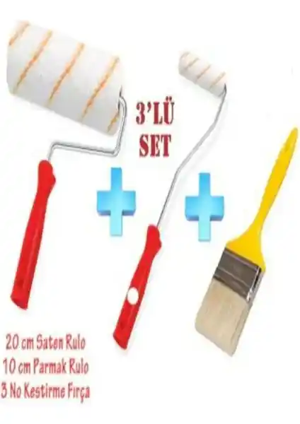 Owl Boyacı Seti: Profesyonel Boyama İşlemleri İçin Üçlü Rulo ve Fırça Seti