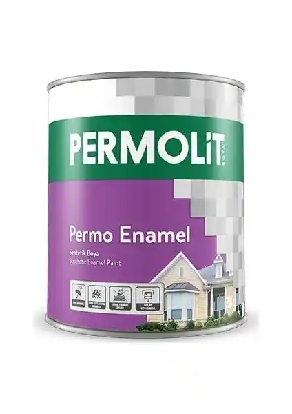 Permolit Enamel Sentetik Yağlı Boya Siyah 0,75 Litre İç ve Dış Mekan Uygulamaları için Gelişmiş Performans