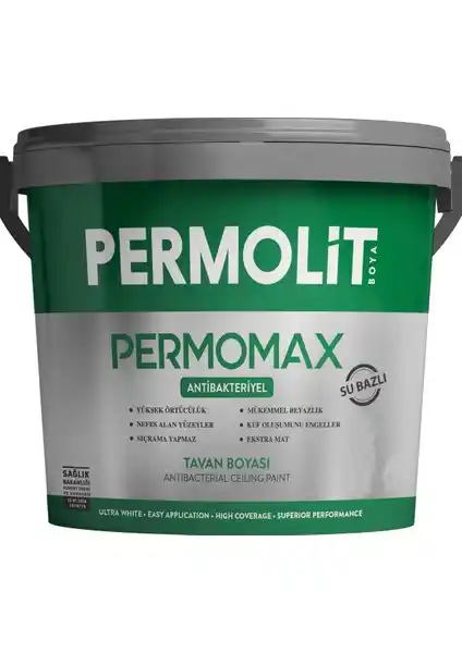 Permolit Permomax Antibakteriyel Tavan Boyası: Sağlık Odaklı Estetik ve Dayanıklı Çözüm