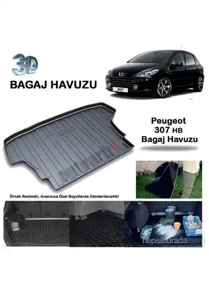 Peugeot 307 HB için Sıvıya Dayanıklı ve Kolay Takılan Bagaj Havuzu Özellikleri