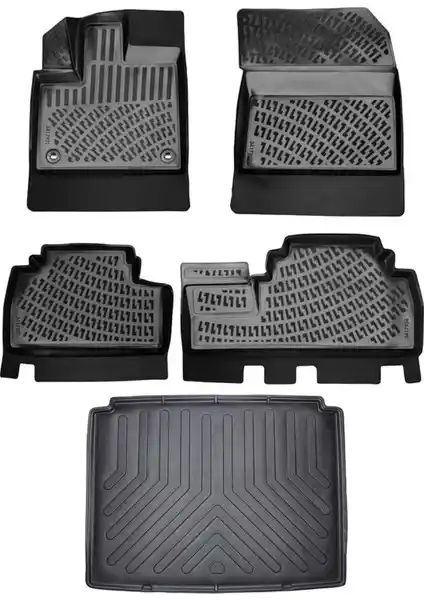 Peugeot Rifter 2019 ve Sonrası İçin Rizline 3D Havuzlu Paspas ve Bagaj Havuzu Seti