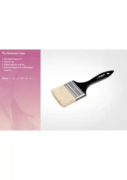 Polisan Pro Kestirme Fırça No: 2(50) yüksek performanslı dayanıklı boya fırçası