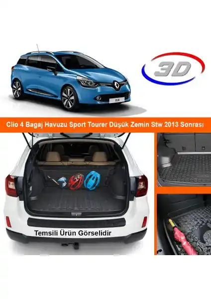 Renault Clio 4 için dayanıklı ve estetik bagaj havuzu koruma çözümü