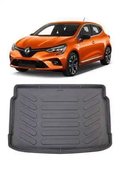 Renault Clio 5 2020 sonrası modeller için dayanıklı ve estetik 3D bagaj havuzu