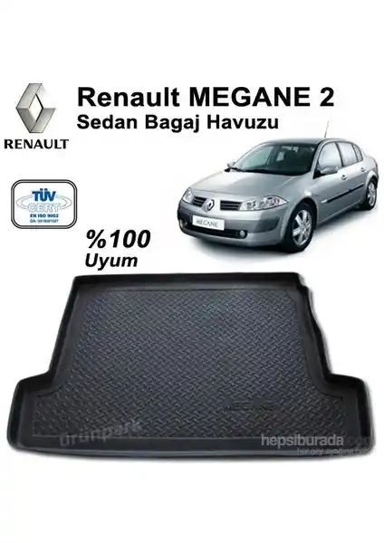 Renault Megane 2 Sedan için dayanıklı ve estetik bagaj havuzu ve paspas seti