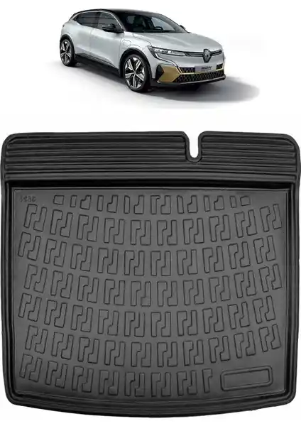 Renault Megane E-Tech 2022+ için dayanıklı ve estetik 3D bagaj havuzu Siyah