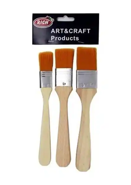 Rich 3'lü Ekonomik Sarı Uç Zemin Fırça Seti ile Sanat ve Hobi Çalışmalarını Geliştirin