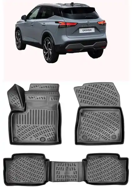 Rizline Nissan Qashqai e-Power 2022 Sonrası İçin 3D Havuzlu Paspas Siyah