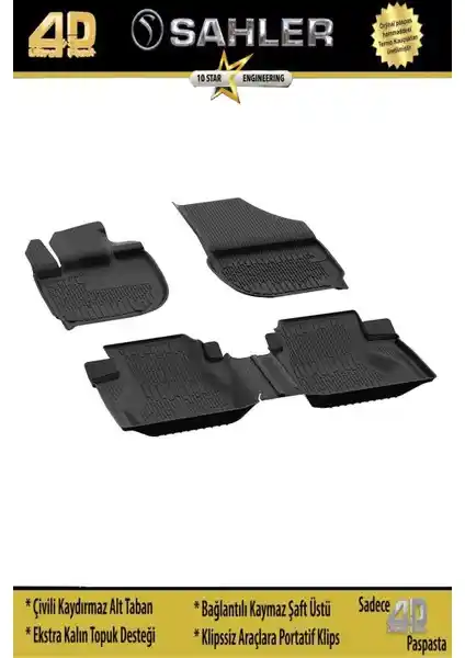 Sahler Honda City 2021-2025 Uyumlu 4.5D Premium Havuzlu Oto Paspasları