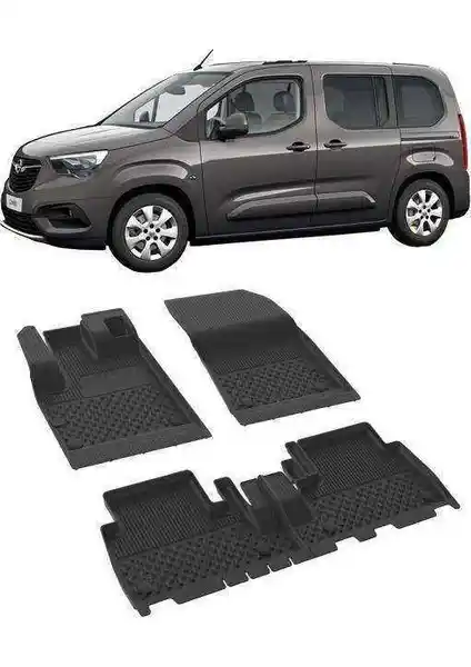 Sahler Opel Combo E 2019-2025 Uyumlu 4.5D Havuzlu Oto Paspas Siyah