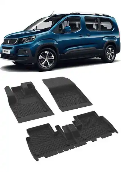 Sahler Peugeot Rifter 2019-2022 İç ve Bagaj Paspas Seti Yüksek Kalite ve Dayanıklılık