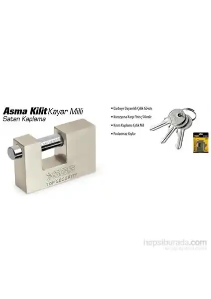 SGS Asma Kilit Kayar Milli 80 MM Güvenlik ve Dayanıklılık İçin Uygun Bir Çözüm