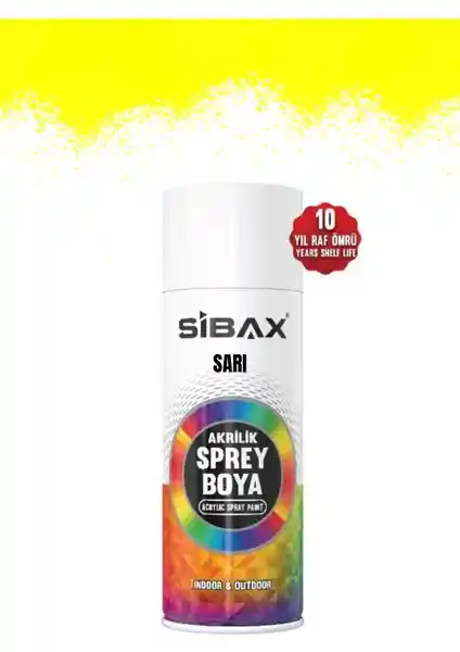 Sibax Akrilik Sprey Boya Sarı 400 ml: Yüksek Kalite ve Dayanıklılık Sağlayan Çevre Dostu Boya