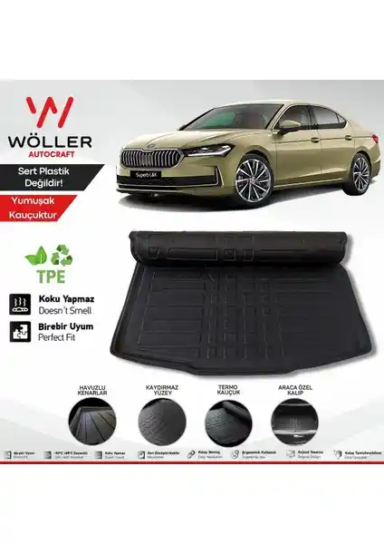 Skoda Superb 2024 sonrası için dayanıklı ve esnek bagaj havuzu çözümleri