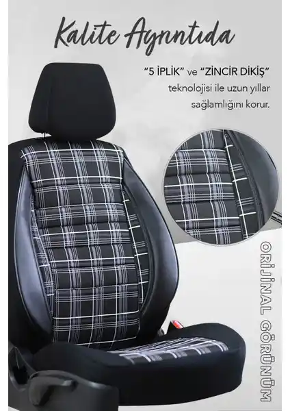 SMR Ekose Serisi Universal Oto Koltuk Kılıfı: Şık ve Dayanıklı Araç İç Dizaynı Çözümü