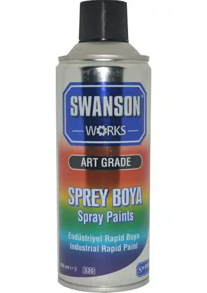 Swanson Endüstriyel Rapid Sprey Boya Gri 400 ml Hızlı Kuruma ve Çok Yönlü Kullanım