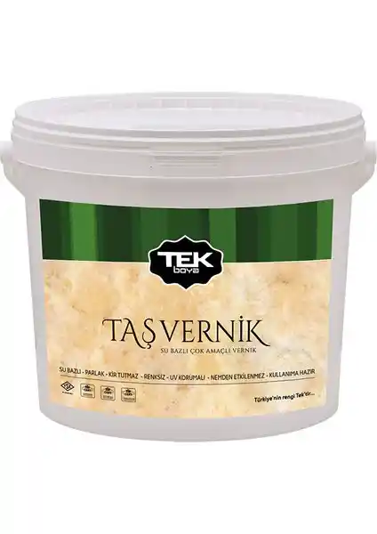 Tek Boya Tek Su Bazlı Taş Vernik 2.5 lt - Dayanıklı ve Çevre Dostu Koruyucu Ürün