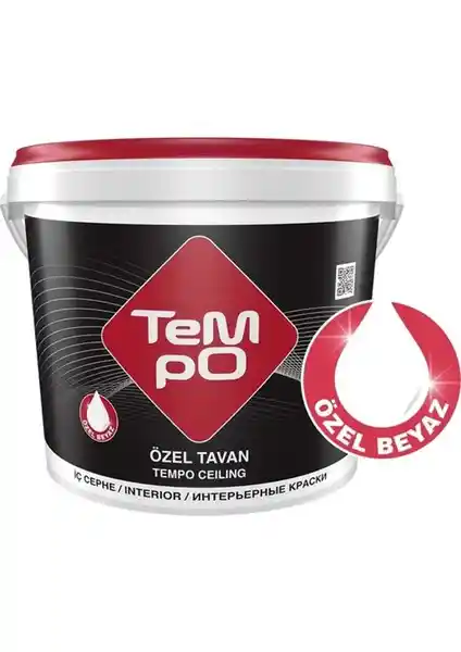 Tempo Özel Tavan Boyası 3.5kg İç Mekanlar İçin Dayanıklı ve Kolay Uygulanan Boya Seçeneği