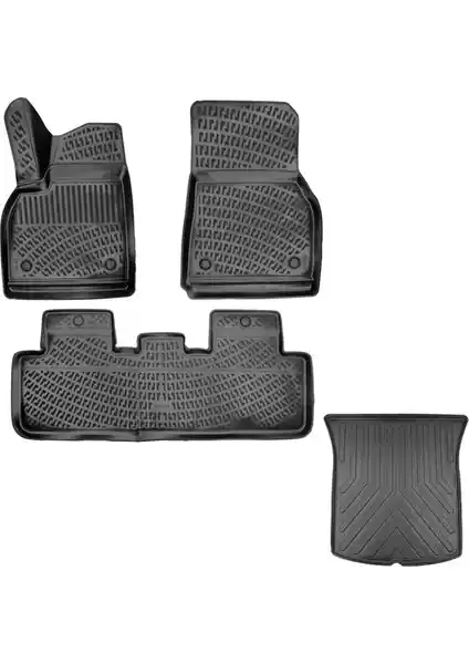 Tesla Model Y İç ve Bagaj Koruma Seti Rizline 3D Havuzlu Paspas ve Bagaj Havuzu