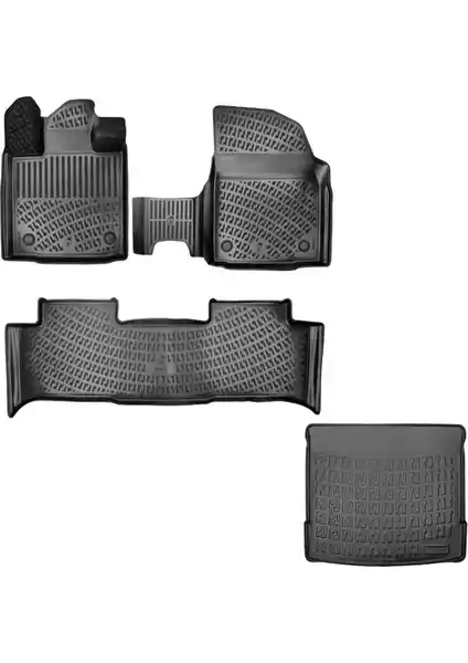 Togg T10X İç ve Dış Koruma İçin Rizline 3D Havuzlu Paspas ve Bagaj Havuzu