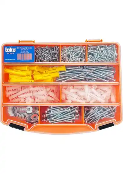 Toko Hobi 891 Parça Çok Amaçlı Montaj ve Sabitleme Seti Günlük Kullanım İçin Uygun