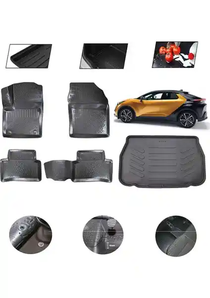 Toyota C-Hr 2024 İç Mekan Koruma ve Estetik İçin Özel Bagaj Paspas Seti