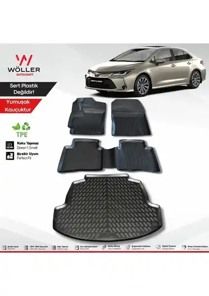 Toyota Corolla 2019-2025 İç ve Bagaj Koruma Seti: Kaliteli ve Uyumlu Tasarım