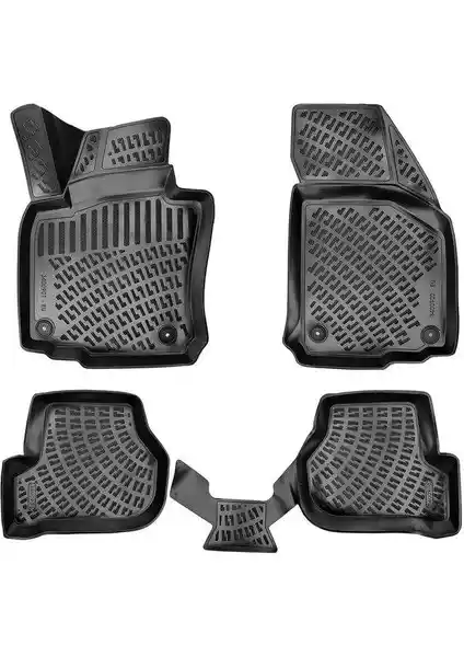 Volkswagen Golf 6 (2009-2012) İçin Yüksek Kalite 3D Havuzlu Paspas Siyah