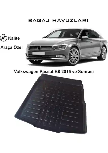 Volkswagen Passat B8 ve sonrası modeller için dayanıklı 3D bagaj havuzu