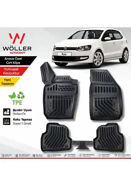 Volkswagen Polo 2010-2017 İçin Wöller 3D Havuzlu Paspaslar Üstün Koruma ve Estetik Sağlar