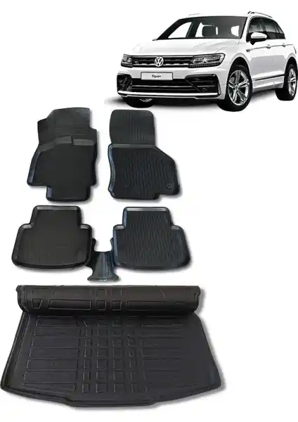 Volkswagen Tiguan 2016-2023 İç ve Bagaj Koruma Seti Wöller Paspas ve Havuz