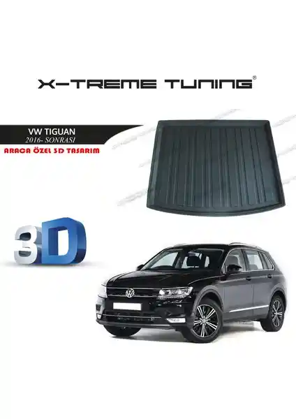 Volkswagen Tiguan için dayanıklı ve estetik 3D tasarımlı bagaj havuzu