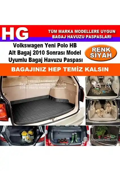 Volkswagen Yeni Polo HB İçin Uygun Dayanıklı ve Pratik Bagaj Paspası Ürünü