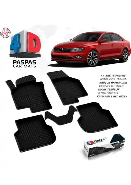 VW Jetta 4D Havuzlu Paspas: Dayanıklı ve Estetik Otomobil İçin Uygun Çözüm