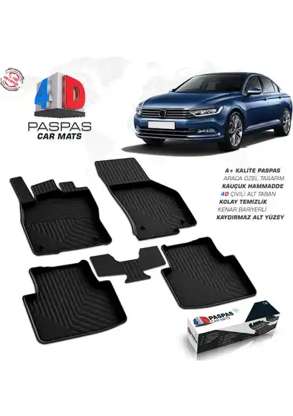 VW Passat B8 4D Havuzlu Paspas: Yüksek Kalite ve Dayanıklılık Sunan Araç Koruma Çözümü